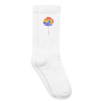 Baum - Rundes Blatt - farbenfrohe Natur - Kinder Tennissocken - Weiß - Rechts