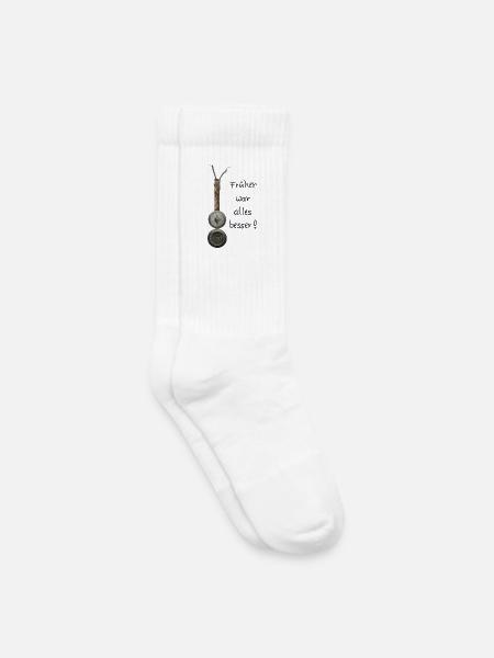 Lichtschalter mit Steckdose - Kinder Tennissocken - Weiß