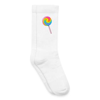 Sucette spirale colorée aux couleurs de l’arc-en-ciel - Chaussettes de tennis bio enfant - blanc - Droite