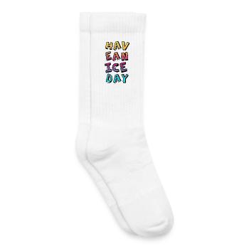 Have a nice Day Comic Verlauf Sommer Fun Sprüche - Kinder Tennissocken - Weiß - Rechts