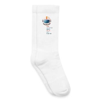 retro spacehelmet we gotta get out of here - Kids Tennis Socks - white - Right