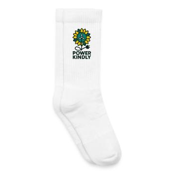 Puissance Bienveillante - Chaussettes de tennis bio enfant - blanc - Droite