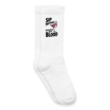 Sip Happens... Besonders mit Blut - Kinder Tennissocken - Weiß - Rechts