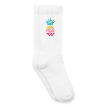 Retro Pineapple Tropical Summer Vibes Fruit - Kids Tennis Socks - white - Right