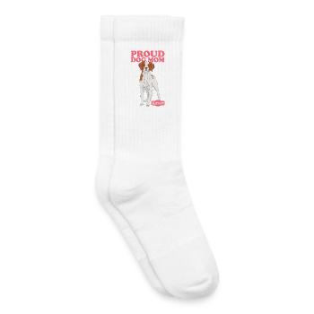 Brittany Mom Epagneul Breton Pointing Dog Gift - Kids Tennis Socks - white - Right