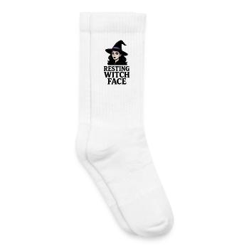 Ruhende Hexe Gesicht Sarkastisch Lustig Halloween - Kinder Tennissocken - Weiß - Rechts