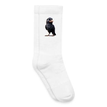 Rabe Krähe Vogel Rabenkrähe Dohle Schwarze Raben - Kinder Tennissocken - Weiß - Rechts