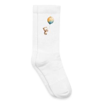 Pastell Teddy Ballon Illustration - Kinder Tennissocken - Weiß - Rechts