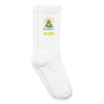 Le café est rompu – sommeil fatigué - Chaussettes de tennis bio enfant - blanc - Droite