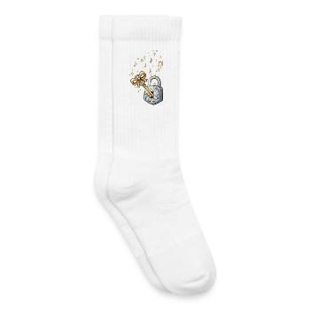 Clé d’or et conte de fées musical - Chaussettes de tennis bio enfant - blanc - Droite