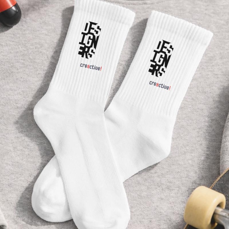 Creactive Designer – Conception typographique créative Chaussettes de tennis bio enfant