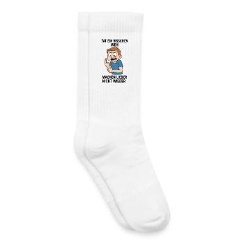 Nicht Wieder Weh Cartoon Junge - Kinder Tennissocken - Weiß - Rechts