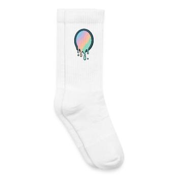 Melted Pastel Rainbow - Kids Tennis Socks - white - Right