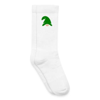 Nain de jardin en chapeau vert - Chaussettes de tennis bio enfant - blanc - Droite
