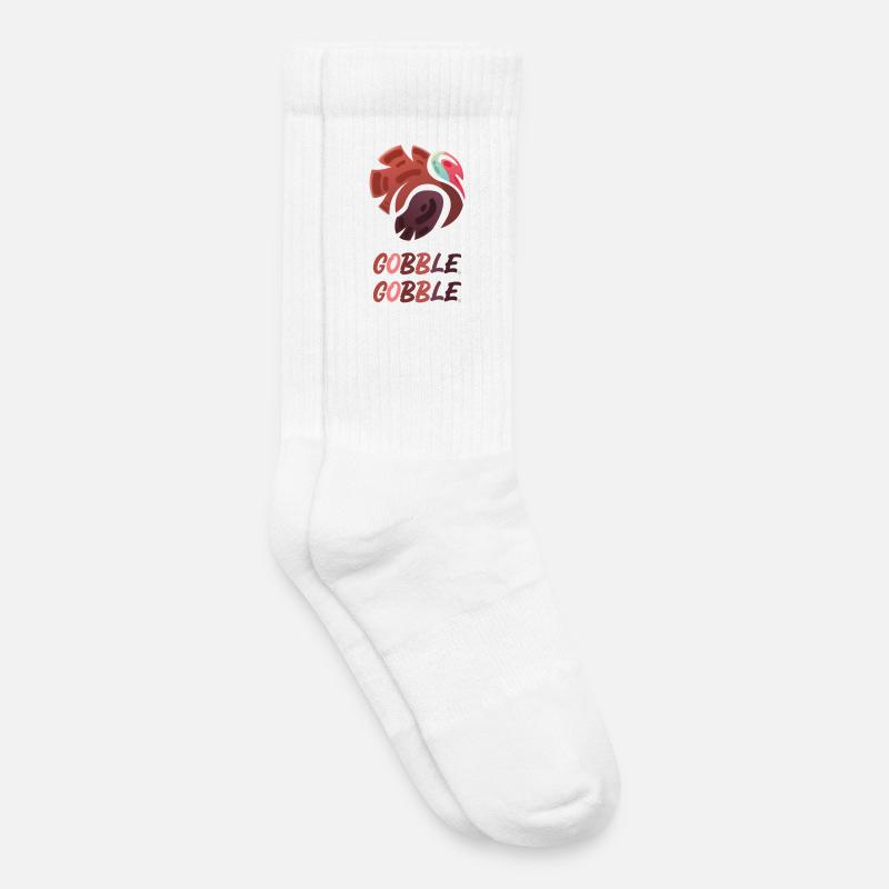 Gobble Gobble – Funny Turkey Design - Kinder Tennissocken - Weiß