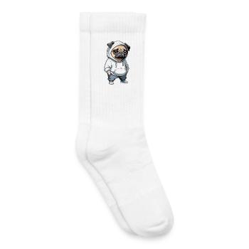 Pug Hoodie Stadtstyle - Kinder Tennissocken - Weiß - Rechts