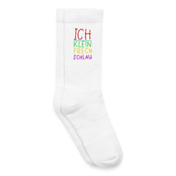 Me, Small, Naughty, Smart, Neon - Kids Tennis Socks - white - Right