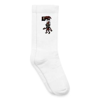 Creepy Santa Claus Horror Elf Puppeteer - Kids Tennis Socks - white - Right