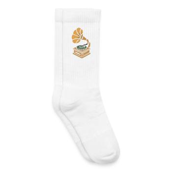 Vintage Plattenspieler Retro Cartoon Design - Kinder Tennissocken - Weiß - Rechts