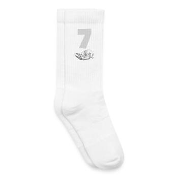 Funny Seven Meme Hand Gen Alpha Trend Joke - Kids Tennis Socks - white - Right