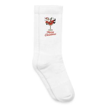 Joyeux Noël pour les fêtes du Père Noël - Chaussettes de tennis bio enfant - blanc - Droite