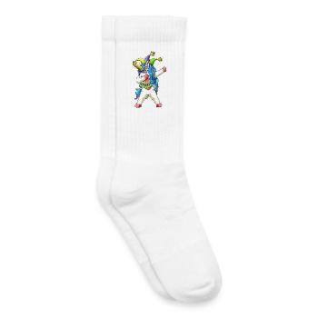 Art masqué de carnaval avec licorne de Mardi Gras - Chaussettes de tennis bio enfant - blanc - Droite