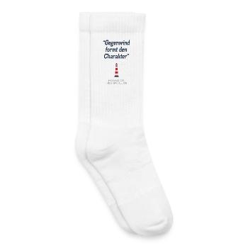 Le vent de face façonne le caractère – Nord-allemand - Chaussettes de tennis bio enfant - blanc - Droite