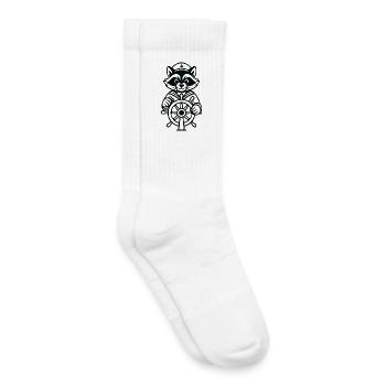 Raccoon Captain Navigation - Kids Tennis Socks - white - Right