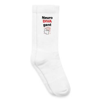 NeuroDIVAgent – Neurodivergent & Fier, TDAH - Chaussettes de tennis bio enfant - blanc - Droite
