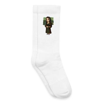 Mona-Lisa-Chibi-Stil - Kinder Tennissocken - Weiß - Rechts