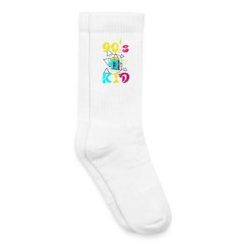 90s Kid Forever – t-shirt rétro pour les fans des années 90 - Chaussettes de tennis bio enfant - blanc - Droite