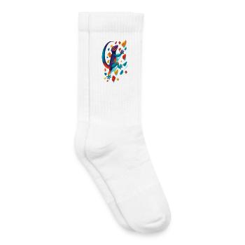 Cadeau de lézard grimpeur de gecko escaladeur de bloc - Chaussettes de tennis bio enfant - blanc - Droite