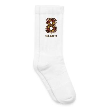 Russian Folk Art March 8 - Kids Tennis Socks - white - Right