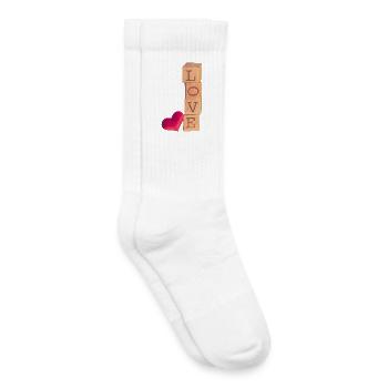 Love Saint Valentin - Chaussettes de tennis bio enfant - blanc - Droite