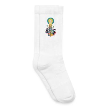 Glaubenslicht Kerze Retro Spirit Design - Kinder Tennissocken - Weiß - Rechts