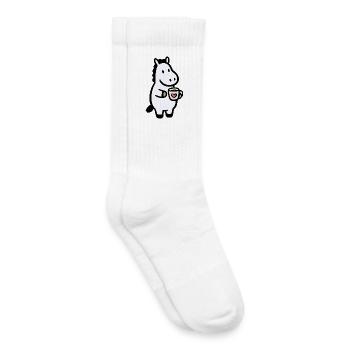 HerzHippo Kaffee Begleiter - Kinder Tennissocken - Weiß - Rechts