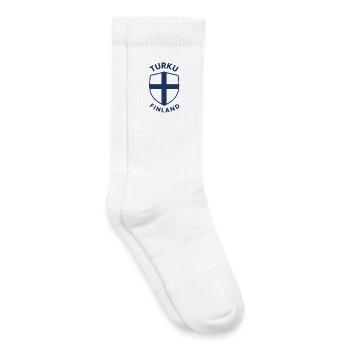 Turku Finnland-Wappen - Kinder Tennissocken - Weiß - Rechts