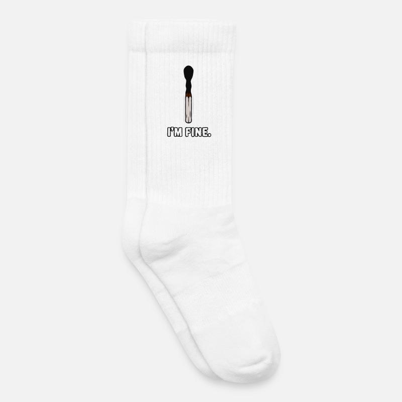 Streichholz - I'm fine - Kinder Tennissocken - Weiß