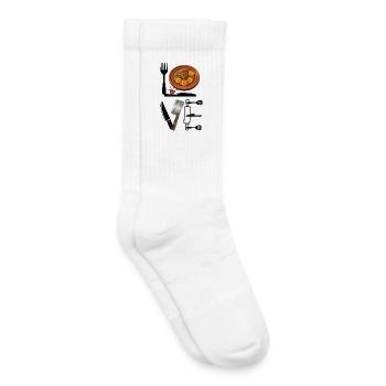 Stew Love et illustration de couteaux - Chaussettes de tennis bio enfant - blanc - Droite