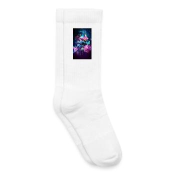 Neon butterflies in bloom - Kids Tennis Socks - white - Right