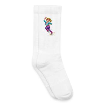 Energische Aerobic-Frau in Bewegung - Kinder Tennissocken - Weiß - Rechts