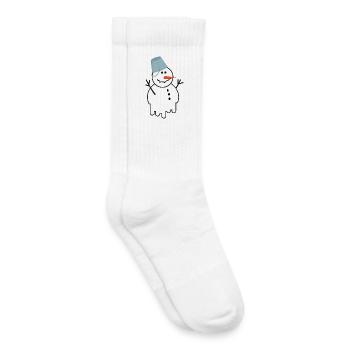 Seau de bonhomme de neige fondant Dessin drôle d’hiver - Chaussettes de tennis bio enfant - blanc - Droite