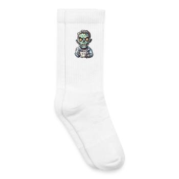Kaffeemonster  - Koffein Zombie - Morgenmuffel - Kinder Tennissocken - Weiß - Rechts