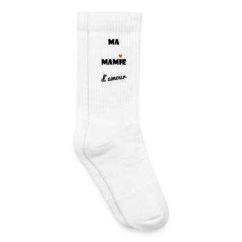 GRANNY. MAMMA. GRANDMOTHER. MOTHER'S DAY. HEART - Kids Tennis Socks - white - Right