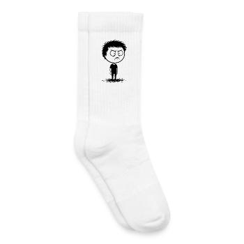 Kind, mürrisch, wütend, stumm, minimalistisch - Kinder Tennissocken - Weiß - Rechts