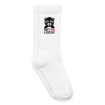 Panda Saying Don't Ruin a Good Day - Kids Tennis Socks - white - Right