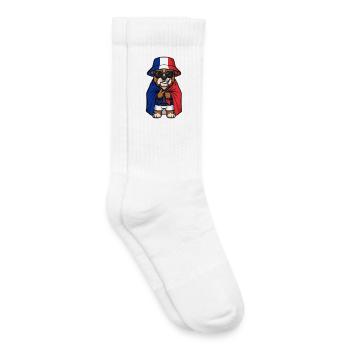 Frankreich Cartoon Hund Bulldogge Cool & Stylisch - Kinder Tennissocken - Weiß - Rechts