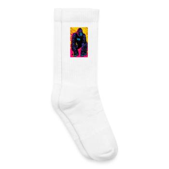 gorille - Chaussettes de tennis bio enfant - blanc - Droite
