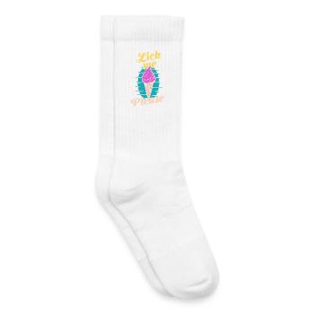 bitte Eis Cream Lustige Retro-Kunst - Kinder Tennissocken - Weiß - Rechts