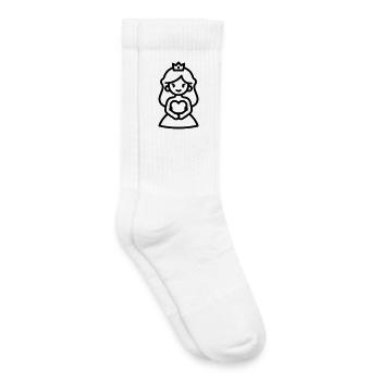 princesse - Chaussettes de tennis bio enfant - blanc - Droite